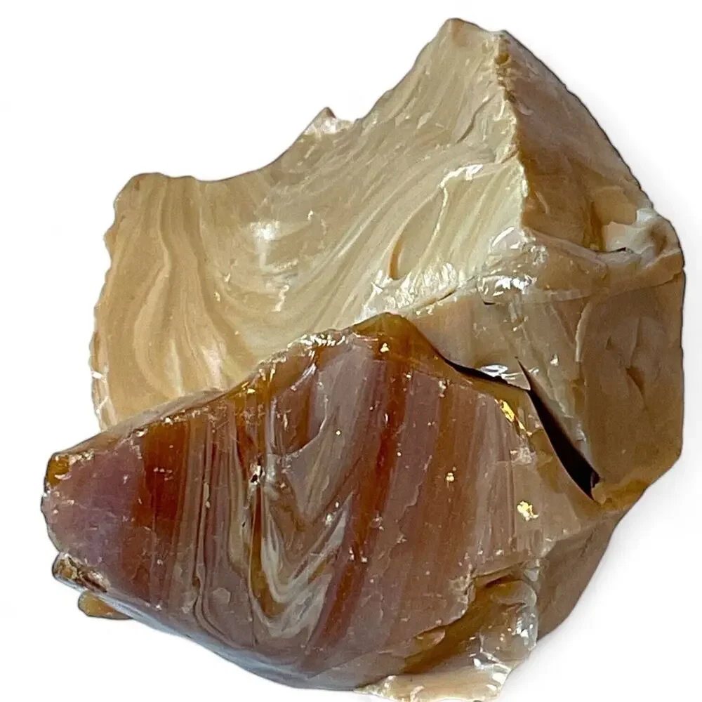 Carmel‎ Chocolate Art Glass Cullet Opaque Multitone Swirl Slag Glass #4XL90
